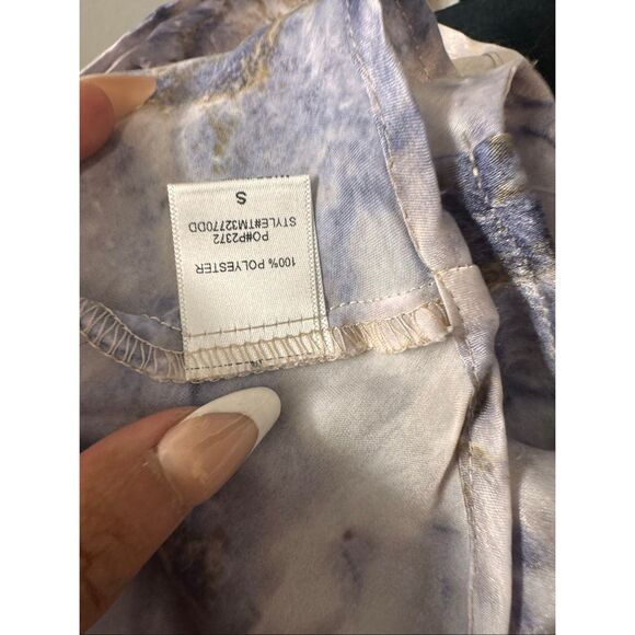 Timing Marble Print Satin Cami Crop Top Size Small - Picture 4 of 7